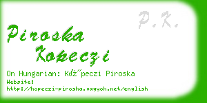 piroska kopeczi business card